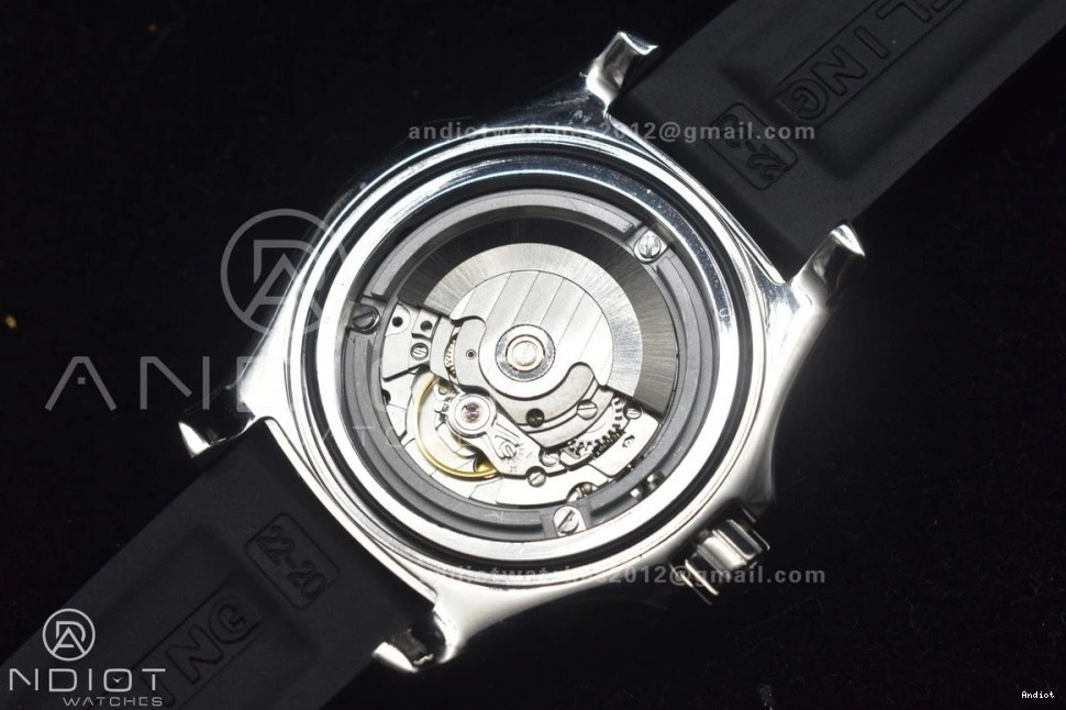 Black On TF A2824 1:1 Best Superocean Bezel Strap Rubber Automatic Black Orange 44 Dial Edition 0421